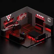 Image result for Black and Red Gaming Room