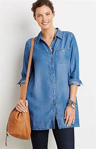 Image result for Denim Tunic Tops