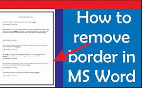 Image result for How to Remove Page Border in Word