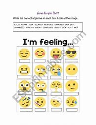 Image result for How Do You Feel Worksheet