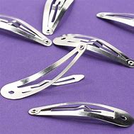 Image result for Silver Metal Snap Hair Clips