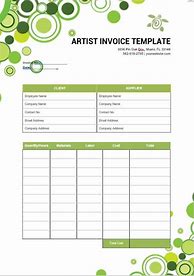 Image result for Invoice Template for Artists