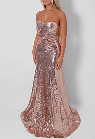 Image result for Strapless Prom Dress Gold Rose