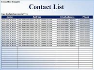 Image result for Contact Information List