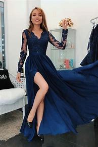 Image result for Long Sleeve Prom Dress