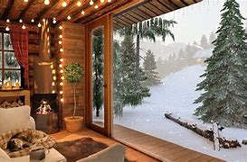 Image result for Snowy Cabin Inside
