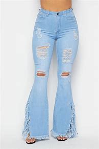 Image result for High Waist Bell Bottom Jeans