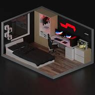Image result for Gaming Bedroom Ideas 3D
