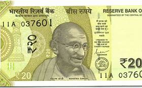Image result for India 20 Rupee