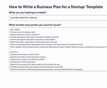 Image result for Business Plan Examples Startup