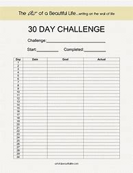 Image result for 30 Days Challenge Table Photo