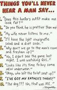 Image result for Funny Things Men Say