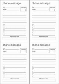 Image result for Fillable Phone Message Template