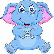 Image result for Cute Cartoon Elephant Sitting