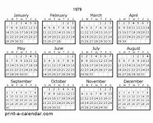 Image result for Calendar for 1979