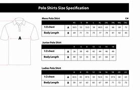 Image result for Polo Shirt Size Chart
