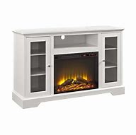 Image result for White TV Stand Fireplace Highboy