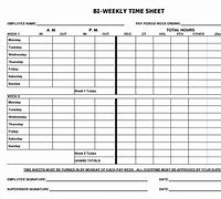 Image result for Bi-Weekly Time Card