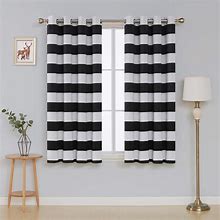 Image result for Black and White Striped Panel Curtains