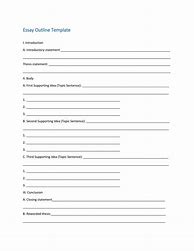 Image result for Basic Essay Outline Template