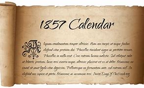 Image result for 1857 Calendar