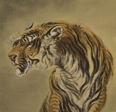 Scroll painting, Tiger – Japan – 19th century - Catawiki