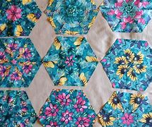 Image result for Hexagon Flower Quilt Pattern