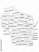 Image result for Wisconsin County Map Outline