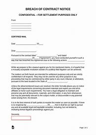 Image result for Breach of Contract Example Letters
