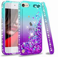 Image result for iPod Touch 5 Baby Blue Clear Glass Glitteulck R Cases
