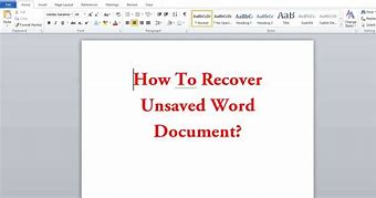 Image result for Word Recover Unsaved File