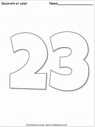Image result for Number 23 Coloring Page