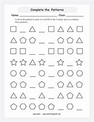 Image result for Complete the Patterns by Geometric Shapes