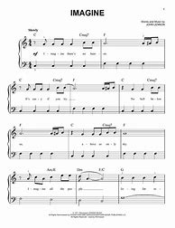 Image result for Imagine Piano Sheet Music Simple Letters