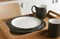 Image result for Decorating a Red Shelf with Black and White Dishes
