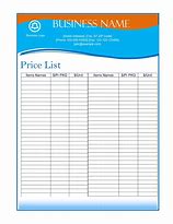 Image result for Small Business Price List Template