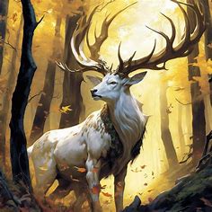 ArtStation - White Stag of Plenty | Deer art, Fantasy art, Fantasy creatures