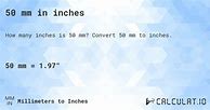 Image result for 50 mm Inches Convert