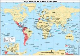 Image result for Printable Map of Spanish Speaking Countries