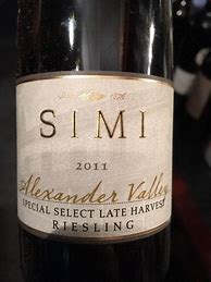 Image result for Simi Riesling Special Select Late Harvest Alexander Valley