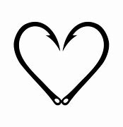 Image result for Black Crissed Fish Hooks Cartoon Heart