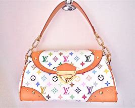 Image result for Louis Vuitton White Satchel Bag Colorful