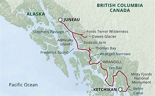 Image result for Alaska Inside Passage Map