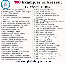 Image result for Present Perfect Verb Examples