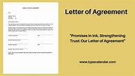 Image result for Printable Letter of Agreement