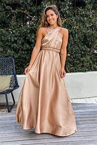 Image result for Champagne Satin Gown
