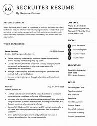 Image result for Resume Template for Recruiter