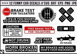 Image result for Funny Car Stickers SVG