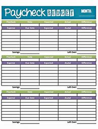 Image result for A Monthly Budget Template