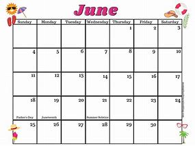 Image result for Plain June Calendar to Print